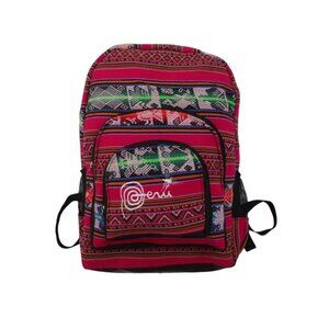 Deri Backpack Peru Womens Multicolor color Print Fabric Adjustable Straps Zipper